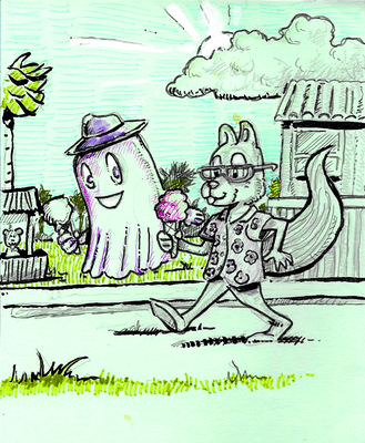 squirrel-and-ghost-on-holiday